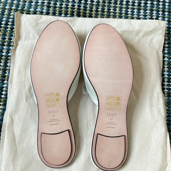 Leset Romy silk mules in celery, NWT, size 37 - Picture 4 of 5